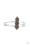 Fairytale Flowerbeds - Orange Bracelet - Paparazzi Accessories Bracelet Bedazzle Me Pretty Mobile Fashion Boutique