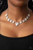 Fairytale Forte - White Necklace - Paparazzi Accessories Necklace Bedazzle Me Pretty Mobile Fashion Boutique