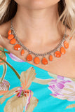 Fairytale Fortuity - Orange Necklace - Paparazzi Accessories Necklace Bedazzle Me Pretty Mobile Fashion Boutique