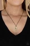 Faith Over Fear - Brass Necklace - Paparazzi Accessories Necklace Bedazzle Me Pretty Mobile Fashion Boutique
