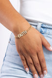 Faithful Finish - Gold Bracelet - Paparazzi Accessories Bracelet Bedazzle Me Pretty Mobile Fashion Boutique