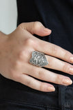 Fall Into VINE - Silver Ring - Paparazzi Accessories Ring Bedazzle Me Pretty Mobile Fashion Boutique