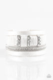 FAME Night - White Bracelet - Paparazzi Accessories Bracelet Bedazzle Me Pretty Mobile Fashion Boutique