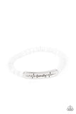 Family is Forever - White Bracelet - Paparazzi Accessories Bracelet Bedazzle Me Pretty Mobile Fashion Boutique