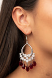 Famous Fashionista - Red Earrings - Paparazzi Accessories Earrings Bedazzle Me Pretty Mobile Fashion Boutique