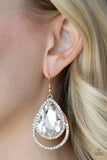 Famous - Gold Earrings - Paparazzi Accessories Earrings Bedazzle Me Pretty Mobile Fashion Boutique