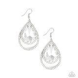 Famous - White Earrings - Paparazzi Accessories Earrings Bedazzle Me Pretty Mobile Fashion Boutique