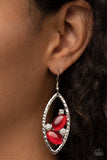 Famously Fashionable - Red Earrings - Paparazzi Accessories Earrings Bedazzle Me Pretty Mobile Fashion Boutique