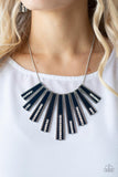 FAN-tastically Deco - Blue Necklace - Paparazzi Accessories Necklace FS-Bedazzle Me Pretty Mobile Fashion Boutique