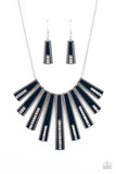 FAN-tastically Deco - Blue Necklace - Paparazzi Accessories Necklace FS-Bedazzle Me Pretty Mobile Fashion Boutique