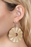 Fan the Breeze - Brown Earrings - Paparazzi Accessories Earrings Bedazzle Me Pretty Mobile Fashion Boutique
