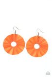 Fan the Breeze - Orange Earrings - Paparazzi Accessories Earrings Bedazzle Me Pretty Mobile Fashion Boutique