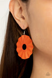 Fan the Breeze - Orange Earrings - Paparazzi Accessories Earrings Bedazzle Me Pretty Mobile Fashion Boutique