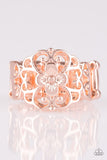 Fanciful Flower Gardens - Rose Gold Ring - Paparazzi Accessories Ring Bedazzle Me Pretty Mobile Fashion Boutique