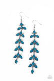 Fanciful Foliage - Blue Earrings - Paparazzi Accessories Earrings Bedazzle Me Pretty Mobile Fashion Boutique