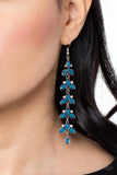 Fanciful Foliage - Blue Earrings - Paparazzi Accessories Earrings Bedazzle Me Pretty Mobile Fashion Boutique