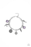 Fancifully Flighty - Purple Bracelet - Paparazzi Accessories Bracelet Bedazzle Me Pretty Mobile Fashion Boutique