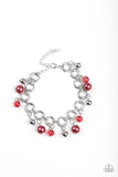 Fancy Fascination - Red Bracelet - Paparazzi Accessories Bracelet Bedazzle Me Pretty Mobile Fashion Boutique