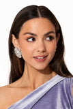Fancy Fireworks - White Post Earrings - Paparazzi Accessories Post Earrings Bedazzle Me Pretty Mobile Fashion Boutique