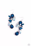 Fancy Flaunter - Blue Earrings - Paparazzi Accessories Earrings Bedazzle Me Pretty Mobile Fashion Boutique