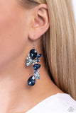 Fancy Flaunter - Blue Earrings - Paparazzi Accessories Earrings Bedazzle Me Pretty Mobile Fashion Boutique