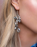 Fancy Flaunter - Silver Earrings - Paparazzi Accessories Earrings Bedazzle Me Pretty Mobile Fashion Boutique