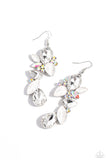 Fancy Flaunter - White Earrings - Paparazzi Accessories Earrings Bedazzle Me Pretty Mobile Fashion Boutique