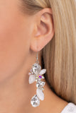 Fancy Flaunter - White Earrings - Paparazzi Accessories Earrings Bedazzle Me Pretty Mobile Fashion Boutique