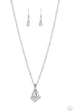 Fancy Fringe - White Necklace - Paparazzi Accessories Necklace Bedazzle Me Pretty Mobile Fashion Boutique