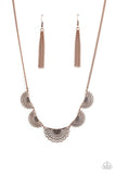 Fanned Out Fashion - Copper Necklace - Paparazzi Accessories Necklace Bedazzle Me Pretty Mobile Fashion Boutique