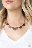 Fanned Out Fashion - Copper Necklace - Paparazzi Accessories Necklace Bedazzle Me Pretty Mobile Fashion Boutique