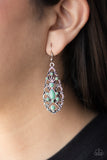 Fantastically Fanciful - Green Earrings - Paparazzi Accessories Earrings Bedazzle Me Pretty Mobile Fashion Boutique