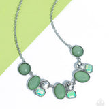 Fantasy World - Green Necklace - Paparazzi Accessories Necklace Bedazzle Me Pretty Mobile Fashion Boutique