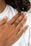 Farmhouse Foliage - Copper Ring - Paparazzi Accessories Ring Bedazzle Me Pretty Mobile Fashion Boutique
