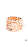 Farmhouse Foliage - Rose Gold Ring - Paparazzi Accessories Ring Bedazzle Me Pretty Mobile Fashion Boutique