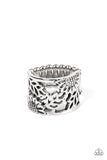 Farmhouse Foliage - Silver Ring - Paparazzi Accessories Ring Bedazzle Me Pretty Mobile Fashion Boutique