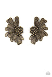 Farmstead Meadow - Brass Post Earrings - Paparazzi Accessories Post Earrings Bedazzle Me Pretty Mobile Fashion Boutique