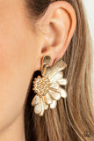 Farmstead Meadow - Gold Post Earrings - Paparazzi Accessories Post Earrings Bedazzle Me Pretty Mobile Fashion Boutique