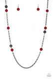 Fashion Fad - Red Necklace - Paparazzi Accessories Necklace Bedazzle Me Pretty Mobile Fashion Boutique