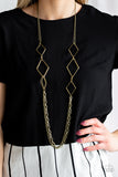 Fashion Fave - Brass Necklace - Paparazzi Accessories Necklace Bedazzle Me Pretty Mobile Fashion Boutique