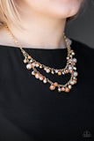 Fashion Show Fabulous - Gold Necklace - Paparazzi Accessories Necklace Bedazzle Me Pretty Mobile Fashion Boutique