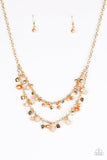 Fashion Show Fabulous - Gold Necklace - Paparazzi Accessories Necklace Bedazzle Me Pretty Mobile Fashion Boutique