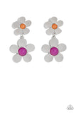 Fashionable Florals - Pink Post Earrings - Paparazzi Accessories Post Earrings Bedazzle Me Pretty Mobile Fashion Boutique