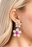 Fashionable Florals - Pink Post Earrings - Paparazzi Accessories Post Earrings Bedazzle Me Pretty Mobile Fashion Boutique