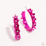Fashionable Flower Crown - Pink Earrings - Paparazzi Accessories Earrings Bedazzle Me Pretty Mobile Fashion Boutique