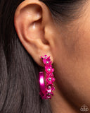 Fashionable Flower Crown - Pink Earrings - Paparazzi Accessories Earrings Bedazzle Me Pretty Mobile Fashion Boutique