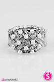 Fashionably Fabulous - White Ring - Paparazzi Accessories Ring Bedazzle Me Pretty Mobile Fashion Boutique