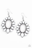 Fashionista Flavor - White Earrings - Paparazzi Accessories Earrings Bedazzle Me Pretty Mobile Fashion Boutique