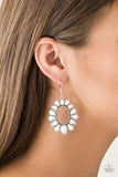 Fashionista Flavor - White Earrings - Paparazzi Accessories Earrings Bedazzle Me Pretty Mobile Fashion Boutique