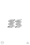 Fast as Lightning - Black Clip-On Earrings - Paparazzi Accessories Clip-On Earrings Bedazzle Me Pretty Mobile Fashion Boutique